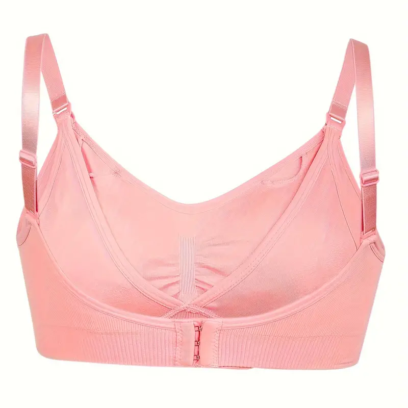 Pink plus size maternity nursing bra rear view