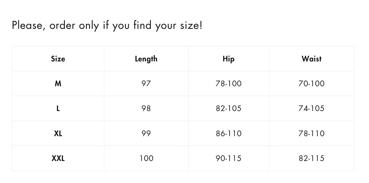 Pregnancy leggings sizing chart